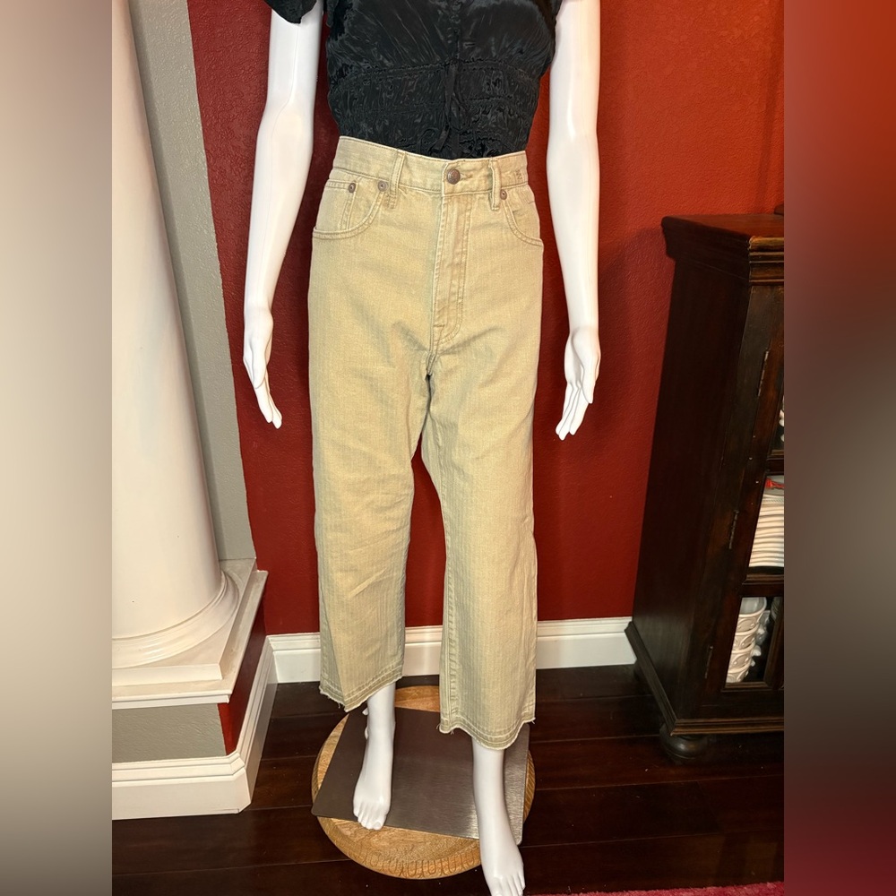 R13 Women's Straight Leg Jeans in Khaki - Picture 4 of 14